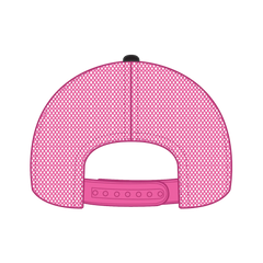 OTTO 83-473 6 Panel Low Profile Mesh Back Trucker Cap - Blk/Blk/N.Pnk - Blk/Blk/N.Pnk / 6 1/2’’ - 7 5/8’’