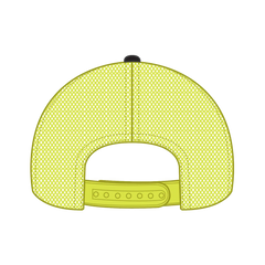OTTO 83-473 6 Panel Low Profile Mesh Back Trucker Cap - Blk/Blk/N.Ylw - Blk/Blk/N.Ylw / 6 1/2’’ - 7 5/8’’