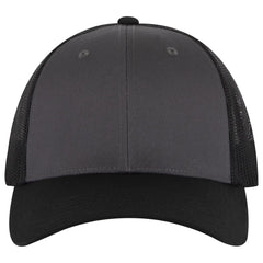 OTTO 83-473 6 Panel Low Profile Mesh Back Trucker Cap - Blk/Ch.Gry/Blk - Blk/Ch.Gry/Blk / 6 1/2’’ - 7 5/8’’