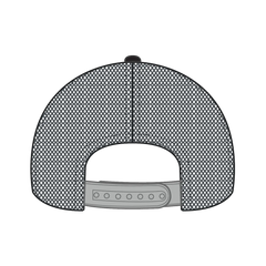 OTTO 83-473 6 Panel Low Profile Mesh Back Trucker Cap - Blk/Gry - Blk/Gry / 6 1/2’’ - 7 5/8’’
