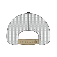 OTTO 83-473 6 Panel Low Profile Mesh Back Trucker Cap - Blk/Kha - Blk/Kha / 6 1/2’’ - 7 5/8’’