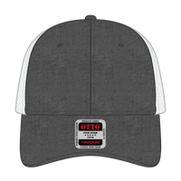 OTTO 83-473 6 Panel Low Profile Mesh Back Trucker Cap - Blk/Wht - Blk/Wht / 6 1/2’’ - 7 5/8’’