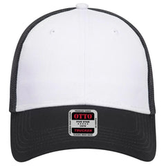 OTTO 83-473 6 Panel Low Profile Mesh Back Trucker Cap - Blk/Wht/Blk