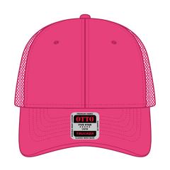 OTTO 83-473 6 Panel Low Profile Mesh Back Trucker Cap - Hot Pink - Hot Pink / 6 1/2’’ - 7 5/8’’