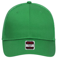 OTTO 83-473 6 Panel Low Profile Mesh Back Trucker Cap - Kelly - Kelly / 6 1/2’’ - 7 5/8’’