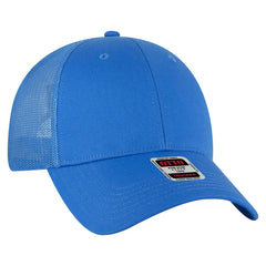 OTTO 83-473 6 Panel Low Profile Mesh Back Trucker Cap - Lake Blue