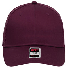 OTTO 83-473 6 Panel Low Profile Mesh Back Trucker Cap - Maroon - Maroon / 6 1/2’’ - 7 5/8’’