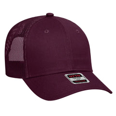 OTTO 83-473 6 Panel Low Profile Mesh Back Trucker Cap - Maroon - Maroon / 6 1/2’’ - 7 5/8’’