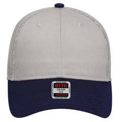 OTTO 83-473 6 Panel Low Profile Mesh Back Trucker Cap - Nvy/Gry - Nvy/Gry / 6 1/2’’ - 7 5/8’’