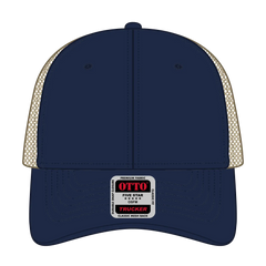 OTTO 83-473 6 Panel Low Profile Mesh Back Trucker Cap - Nvy/Nvy/Kha - Nvy/Nvy/Kha / 6 1/2’’ - 7 5/8’’
