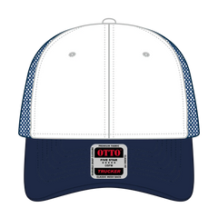 OTTO 83-473 6 Panel Low Profile Mesh Back Trucker Cap - Nvy/Wht/Nvy - Nvy/Wht/Nvy / 6 1/2’’ - 7 5/8’’