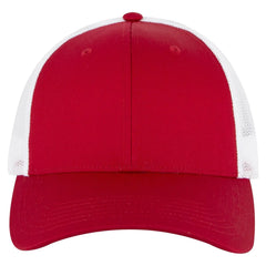 OTTO 83-473 6 Panel Low Profile Mesh Back Trucker Cap - Red/Red/Wht - Red/Red/Wht / 6 1/2’’ - 7 5/8’’