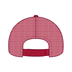 OTTO 83-473 6 Panel Low Profile Mesh Back Trucker Cap - Red/Wht/Red