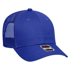 OTTO 83-473 6 Panel Low Profile Mesh Back Trucker Cap - Royal