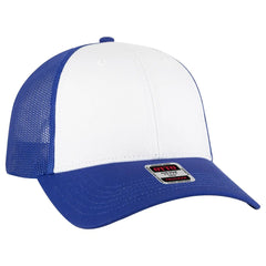 OTTO 83-473 6 Panel Low Profile Mesh Back Trucker Cap - Ryl/Wht/Ryl