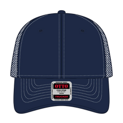 OTTO 83-509 6 Panel Low Profile Mesh Back Trucker Cap - Nvy/Wt - Nvy/Wt / 6 1/2’’ - 7 5/8’’