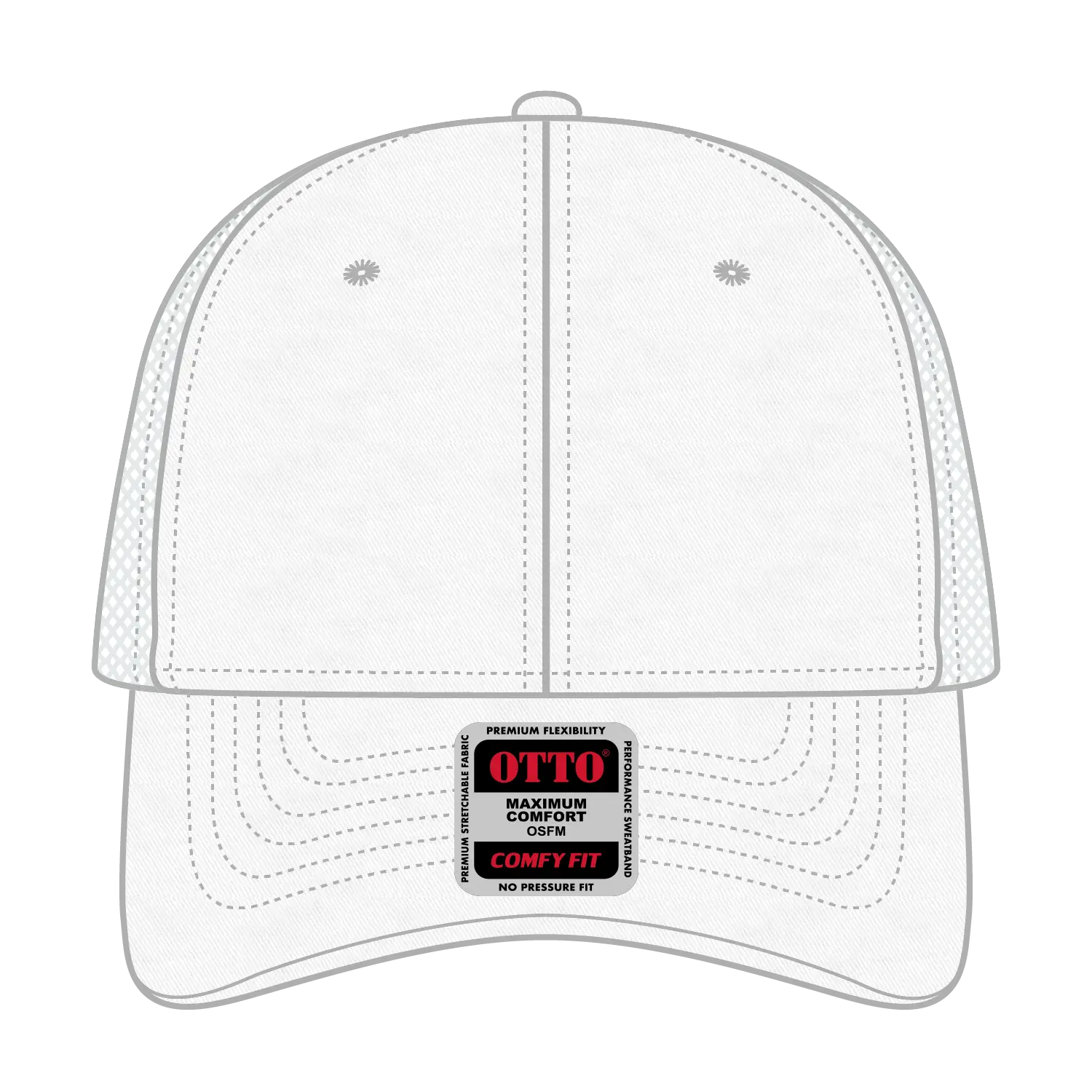 OTTO 83-605 ’OTTO Comfy Fit’ 6 Panel Low Profile Baseball Cap - White - White / 6 1/2’’ - 7 5/8’’