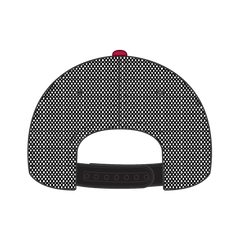 OTTO 84-482 6 Panel Low Profile Mesh Back Trucker Cap - Blk/Blk/Red - Blk/Blk/Red / 6 1/2’’ - 7 5/8’’