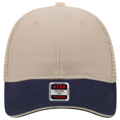 OTTO 84-482 6 Panel Low Profile Mesh Back Trucker Cap - Nvy/Kha/Kha - Nvy/Kha/Kha / 6 1/2’’ - 7 5/8’’