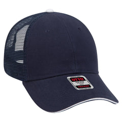 OTTO 84-482 6 Panel Low Profile Mesh Back Trucker Cap - Nvy/Nvy/Wht - Nvy/Nvy/Wht / 6 1/2’’ - 7 5/8’’