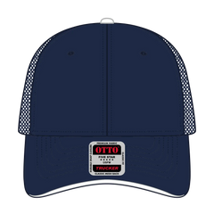 OTTO 84-482 6 Panel Low Profile Mesh Back Trucker Cap - Nvy/Nvy/Wht - Nvy/Nvy/Wht / 6 1/2’’ - 7 5/8’’