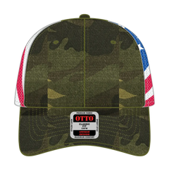 OTTO 88-1280 6 Panel Low Profile Mesh Back Trucker Cap - Camo 00816 - Camo 00816 / 6 1/2’’ - 7 5/8’’