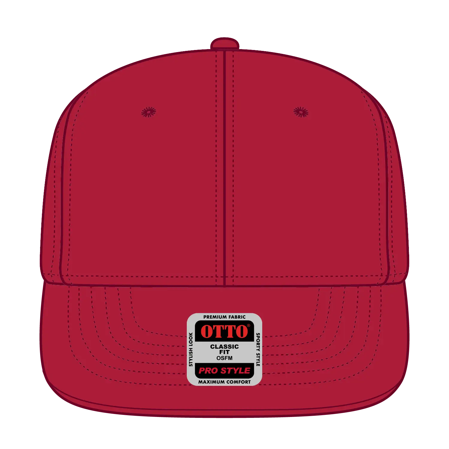 OTTO 930-1 6 Panel Pro Style Baseball Cap - Red - Red / 7 3/8’’ - 7 5/8’’