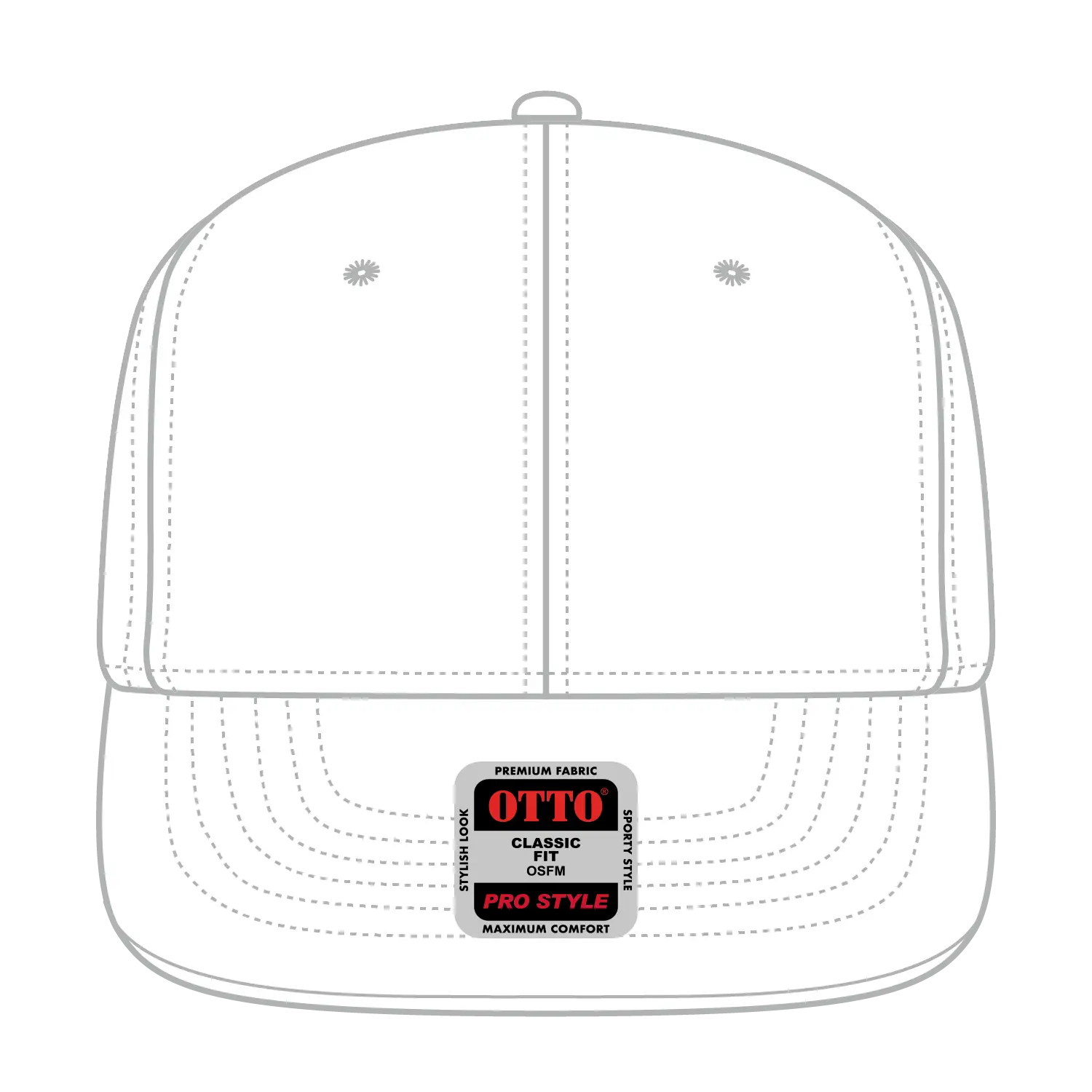 OTTO 930-1 6 Panel Pro Style Baseball Cap - White - White / 7 3/8’’ - 7 5/8’’