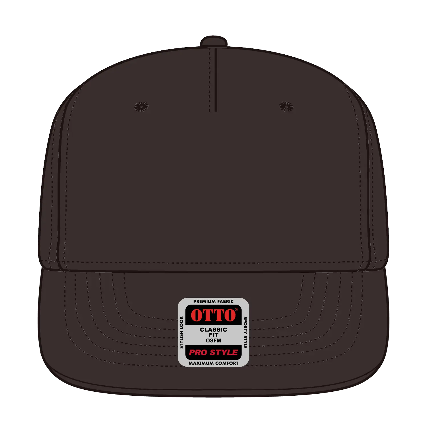OTTO 9305-1 5 Panel Pro Style Baseball Cap - Dk. Brown - Dk. Brown / 7 3/8’’ - 7 5/8’’