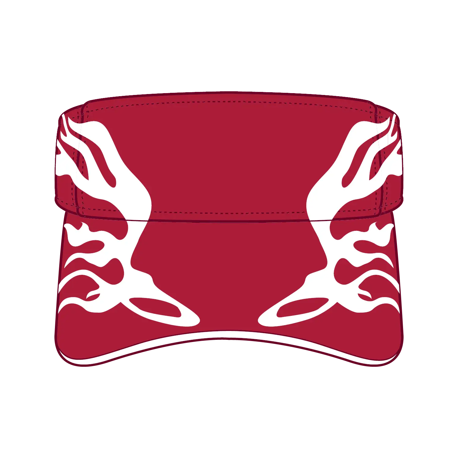 OTTO 96-577 Sun Visor - Red/Wht/Wht - Red/Wht/Wht / 6 1/2’’ - 7 5/8’’