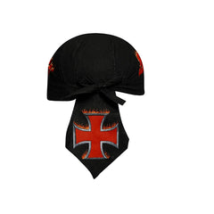 OTTO 98-595 Biker Head Wrap - Design 011/Black - Design 011/Black / 6 1/2’’ - 7 5/8’’