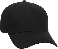 OTTO 99-774 Superior Cotton Twill 5 Panel Low Profile Pro Style Cap - Black - Black / One Size Fits Most