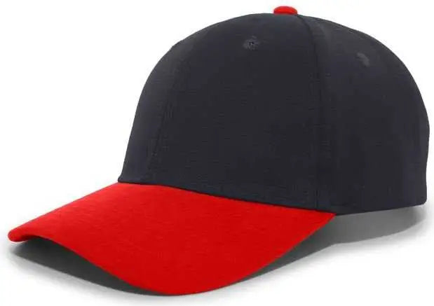 Pacific Headwear 101C Brushed Cotton Hook-and-Loop Cap - Black Red - Black Red / 7’’ - 7 7/8’’