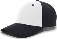 Pacific Headwear 101C Brushed Cotton Hook-and-Loop Cap - White Navy - White Navy / 7’’ - 7 7/8’’