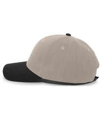Pacific Headwear 101C Brushed Cotton Twill Hook-And-Loop Adjustable Cap - Khaki Black - Khaki Black / 7’’ - 7 7/8’’