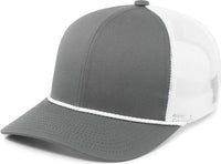 Pacific Headwear 104BR Trucker Snapback Braid Cap - Graphite White Graphite - Dark Gray White / 7’’ - 7 7/8’’