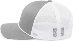 Pacific Headwear 104BR Trucker Snapback Braid Cap - Heather Grey White Heather Grey - Grey White / 7’’ - 7 7/8’’