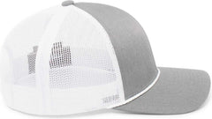 Pacific Headwear 104BR Trucker Snapback Braid Cap - Heather Grey White Heather Grey - Grey White / 7’’ - 7 7/8’’