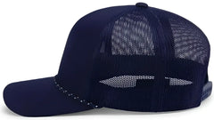 Pacific Headwear 104BR Trucker Snapback Braid Cap - True Navy - True Navy / 7’’ - 7 7/8’’