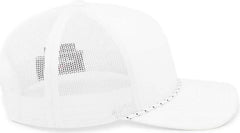 Pacific Headwear 104BR Trucker Snapback Braid Cap - White - White / 7’’ - 7 7/8’’