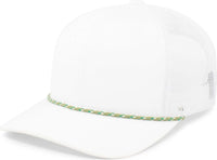 Pacific Headwear 104BR Trucker Snapback Braid Cap - White Moss Green - White Moss Green / 7’’ - 7 7/8’’