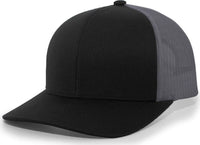 Pacific Headwear 104C Trucker Snapback Cap - Black Graphite - Black Dark Gray / 7’’ - 7 7/8’’