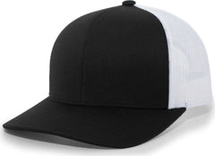 Pacific Headwear 104C Trucker Snapback Cap - Black White - Black White / 6 1/2’’ - 7’’