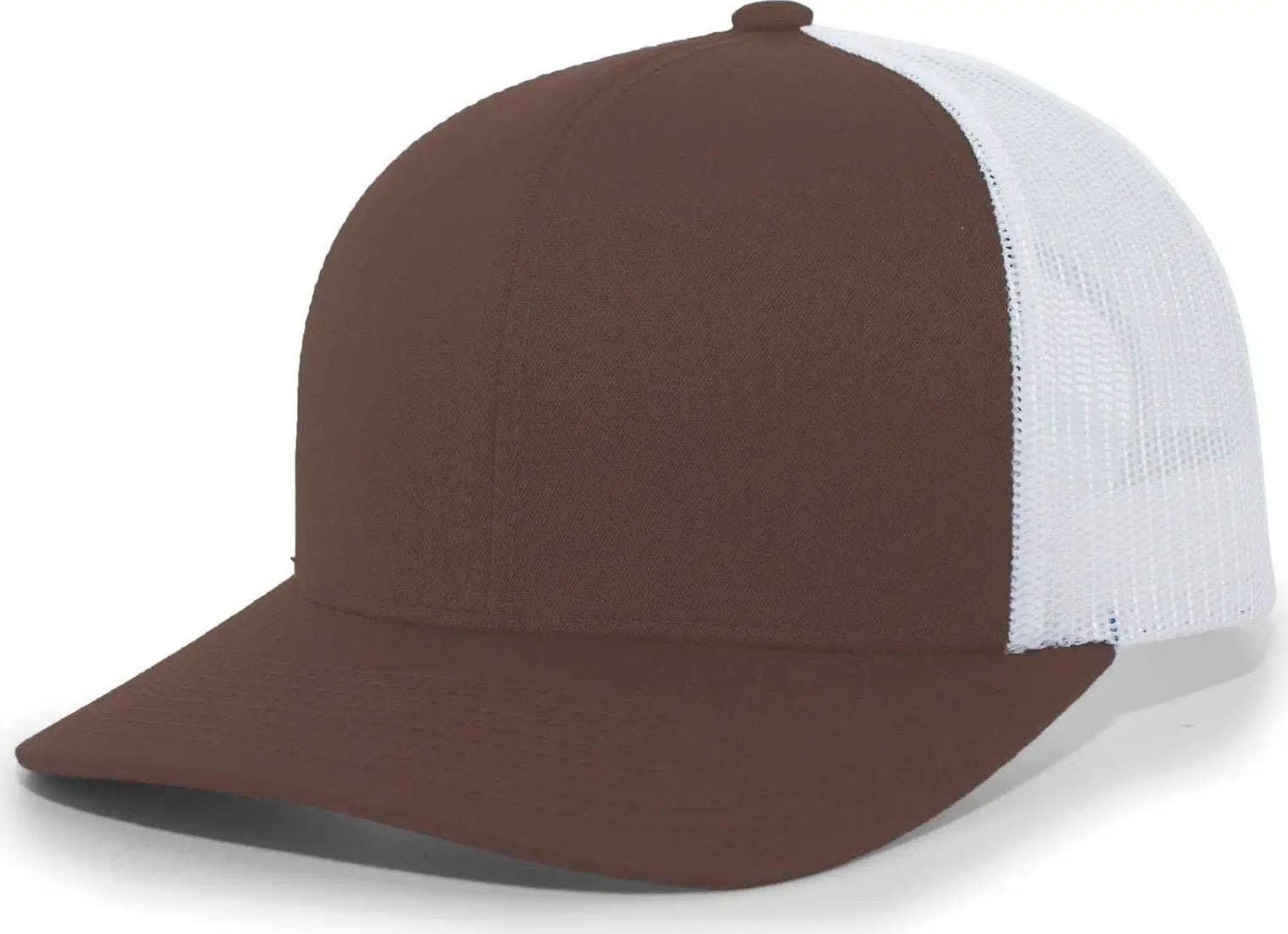Pacific Headwear 104C Trucker Snapback Cap - Brown White - Brown White / 7’’ - 7 7/8’’