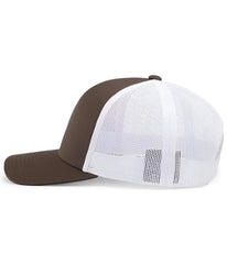Pacific Headwear 104C Trucker Snapback Cap - Brown White - Brown White / 7’’ - 7 7/8’’