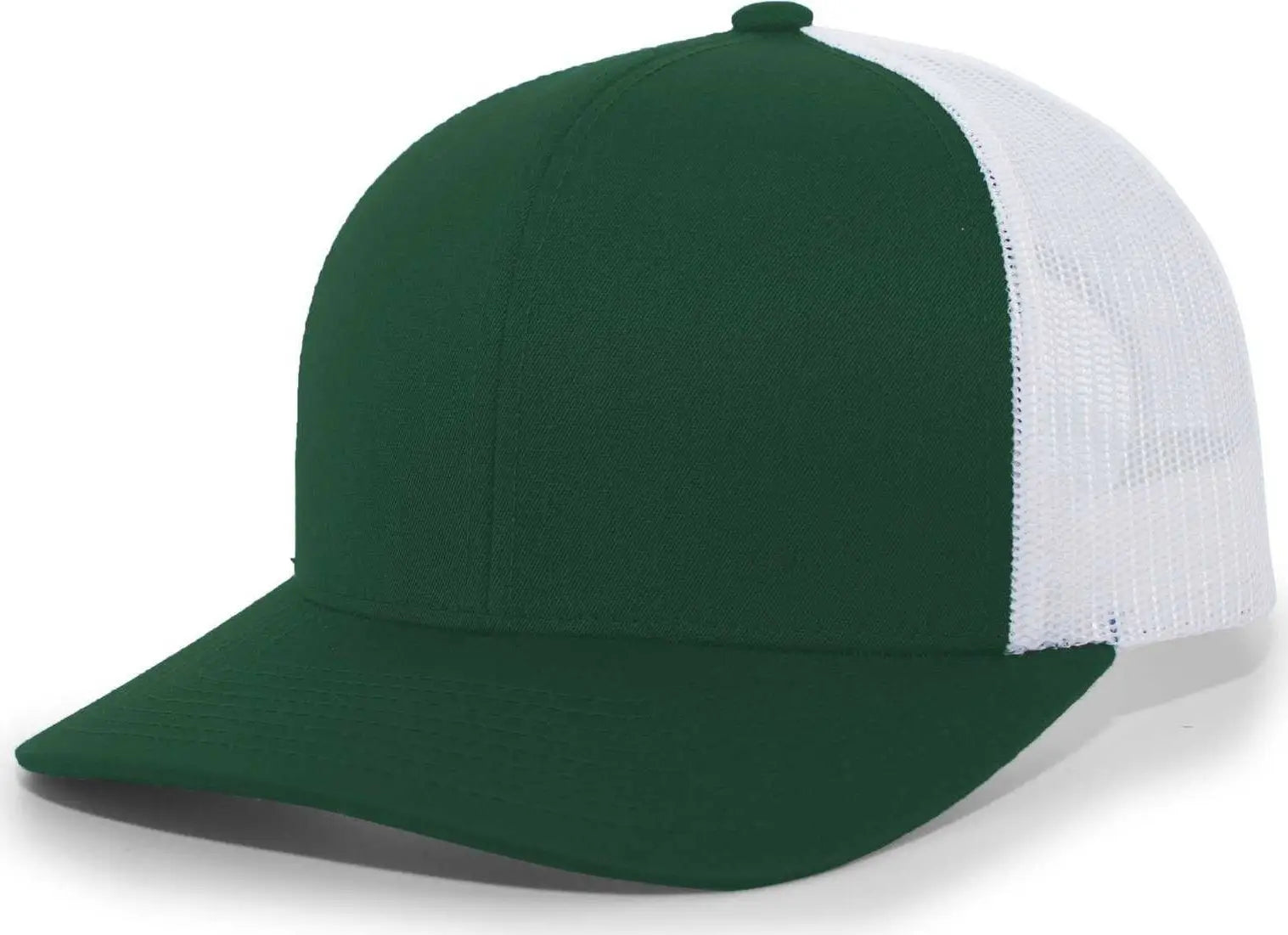 Pacific Headwear 104C Trucker Snapback Cap - Dark Green White - Forest White / 7’’ - 7 7/8’’