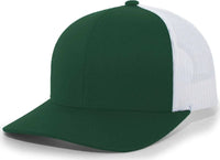 Pacific Headwear 104C Trucker Snapback Cap - Dark Green White - Forest White / 7’’ - 7 7/8’’