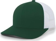 Pacific Headwear 104C Trucker Snapback Cap - Dark Green White - Forest White / 7’’ - 7 7/8’’
