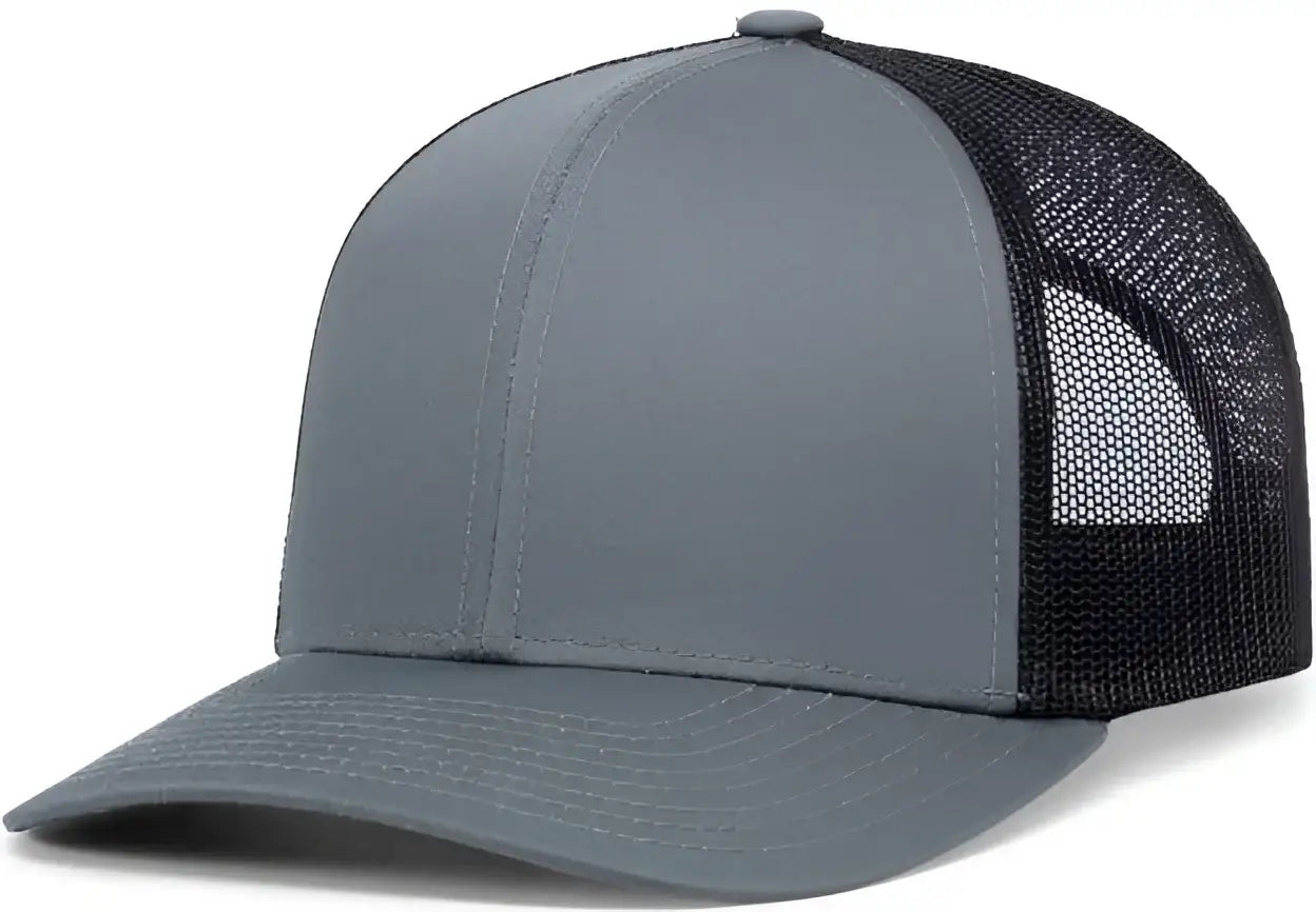 Pacific Headwear 104C Trucker Snapback Cap - Graphite Black Graphite - Graphite Black Graphite / XL
