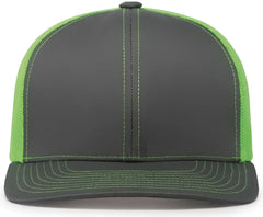 Pacific Headwear 104C Trucker Snapback Cap - Graphite Neon Green - Dark Gray Green / 7’’ - 7 7/8’’